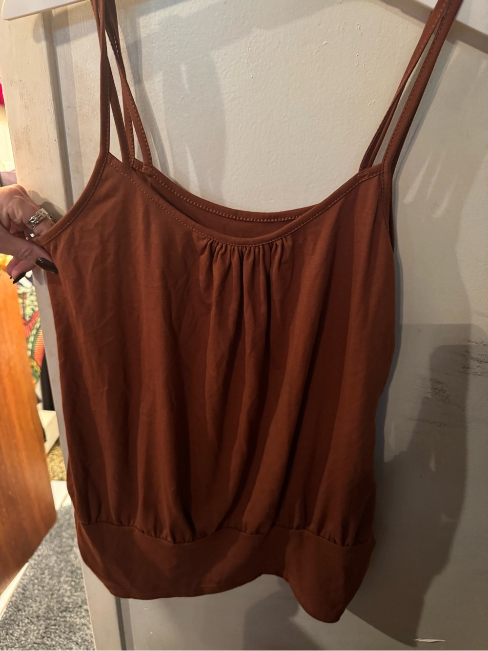 SHEIN Rust Brown Spaghetti Strap Camisole
